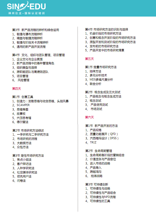 NPDP課程內容